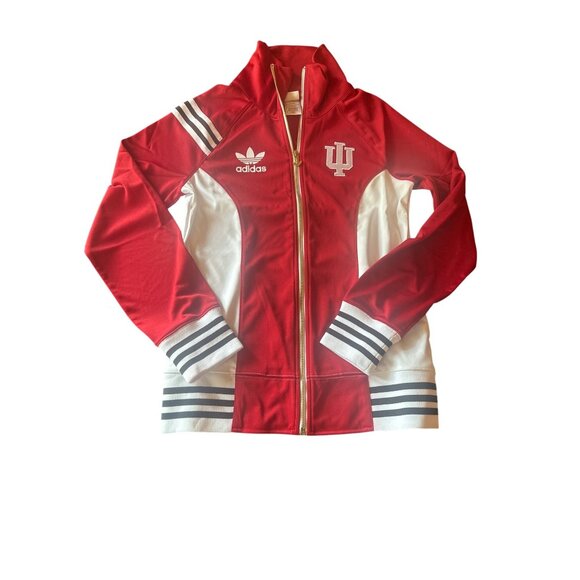 Adidas Indiana Hoosiers Red & White Full-Zip Track Jacket M - Picture 1 of 5